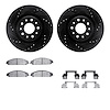 8312-54176 Drilled/Slotted Brake Rotors with 3000-Series Ceramic Brake Pads Kit & Hardware [Black], 2008-2009 Ford/Lincoln/Mercu - image 1
