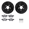 8312-54178 Drilled/Slotted Brake Rotors with 3000-Series Ceramic Brake Pads Kit & Hardware [Black], 2012-2018 Ford/Lincoln/Mercu - image 1