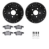 8312-54179 Drilled/Slotted Brake Rotors with 3000-Series Ceramic Brake Pads Kit & Hardware [Black], 2013-2018 Ford/Lincoln/Mercu - image 1