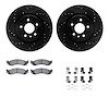 8312-54182 Drilled/Slotted Brake Rotors with 3000-Series Ceramic Brake Pads Kit & Hardware [Black], 2010-2010 Ford/Lincoln/Mercu - image 1
