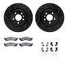 8312-54183 Drilled/Slotted Brake Rotors with 3000-Series Ceramic Brake Pads Kit & Hardware [Black], 2011-2012 Ford/Lincoln/Mercu - image 1