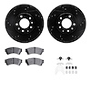 8312-54186 Drilled/Slotted Brake Rotors with 3000-Series Ceramic Brake Pads Kit & Hardware [Black], 2006-2013 Ford/Lincoln/Mercu - image 1