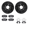 8312-54187 Drilled/Slotted Brake Rotors with 3000-Series Ceramic Brake Pads Kit & Hardware [Black], 2006-2015 Ford/Lincoln/Mercu - image 1
