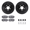 8312-54189 Drilled/Slotted Brake Rotors with 3000-Series Ceramic Brake Pads Kit & Hardware [Black], 2007-2008 Ford/Lincoln/Mercu - image 1