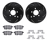 8312-54190 Drilled/Slotted Brake Rotors with 3000-Series Ceramic Brake Pads Kit & Hardware [Black], 2007-2010 Ford/Lincoln/Mercu - image 1