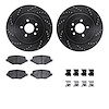 8312-54194 Drilled/Slotted Brake Rotors with 3000-Series Ceramic Brake Pads Kit & Hardware [Black], 2013-2016 Ford/Lincoln/Mercu - image 1