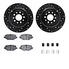 8312-54195 Drilled/Slotted Brake Rotors with 3000-Series Ceramic Brake Pads Kit & Hardware [Black], 2009-2019 Ford/Lincoln/Mercu - image 1