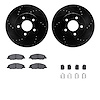 8312-54198 Drilled/Slotted Brake Rotors with 3000-Series Ceramic Brake Pads Kit & Hardware [Black], 2005-2010 Ford/Lincoln/Mercu - image 1