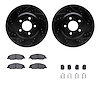 8312-54199 Drilled/Slotted Brake Rotors with 3000-Series Ceramic Brake Pads Kit & Hardware [Black], 2005-2014 Ford/Lincoln/Mercu - image 1