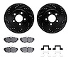 8312-54201 Drilled/Slotted Brake Rotors with 3000-Series Ceramic Brake Pads Kit & Hardware [Black], 2005-2014 Ford/Lincoln/Mercu - image 1
