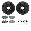 8312-54202 Drilled/Slotted Brake Rotors with 3000-Series Ceramic Brake Pads Kit & Hardware [Black], 2013-2014 Ford/Lincoln/Mercu - image 1