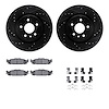 8312-54203 Drilled/Slotted Brake Rotors with 3000-Series Ceramic Brake Pads Kit & Hardware [Black], 2009-2010 Ford/Lincoln/Mercu - image 1