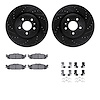 8312-54204 Drilled/Slotted Brake Rotors with 3000-Series Ceramic Brake Pads Kit & Hardware [Black], 2011-2019 Ford/Lincoln/Mercu - image 1