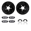 8312-54205 Drilled/Slotted Brake Rotors with 3000-Series Ceramic Brake Pads Kit & Hardware [Black], 2012-2014 Ford/Lincoln/Mercu - image 1