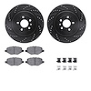 8312-54215 Drilled/Slotted Brake Rotors with 3000-Series Ceramic Brake Pads Kit & Hardware [Black], 2013-2019 Ford/Lincoln/Mercu - image 1