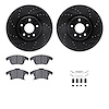 8312-54216 Drilled/Slotted Brake Rotors with 3000-Series Ceramic Brake Pads Kit & Hardware [Black], 2013-2020 Ford/Lincoln/Mercu - image 1