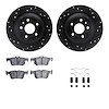 8312-54219 Drilled/Slotted Brake Rotors with 3000-Series Ceramic Brake Pads Kit & Hardware [Black], 2013-2020 Ford/Lincoln/Mercu - image 1