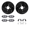 8312-54222 Drilled/Slotted Brake Rotors with 3000-Series Ceramic Brake Pads Kit & Hardware [Black], 2014-2019 Ford/Lincoln/Mercu - image 1