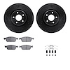 8312-54225 Drilled/Slotted Brake Rotors with 3000-Series Ceramic Brake Pads Kit & Hardware [Black], 2013-2019 Ford/Lincoln/Mercu - image 1