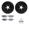 8312-54226 Drilled/Slotted Brake Rotors with 3000-Series Ceramic Brake Pads Kit & Hardware [Black], 2014-2019 Ford/Lincoln/Mercu - image 1