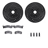 8312-55002 Drilled/Slotted Brake Rotors with 3000-Series Ceramic Brake Pads Kit & Hardware [Black], 1984-1987 Ford/Lincoln/Mercu - image 1