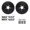 8312-55004 Drilled/Slotted Brake Rotors with 3000-Series Ceramic Brake Pads Kit & Hardware [Black], 2003-2011 Ford/Lincoln/Mercu - image 1