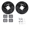 8312-56010 Drilled/Slotted Brake Rotors with 3000-Series Ceramic Brake Pads Kit & Hardware [Black], 1970-1977 Ford/Lincoln/Mercu - image 1