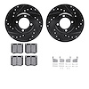 8312-56011 Drilled/Slotted Brake Rotors with 3000-Series Ceramic Brake Pads Kit & Hardware [Black], 1970-1977 Ford/Lincoln/Mercu - image 1