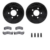 8312-56016 Drilled/Slotted Brake Rotors with 3000-Series Ceramic Brake Pads Kit & Hardware [Black], 1991-1994 Ford/Lincoln/Mercu - image 1