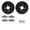 8312-56019 Drilled/Slotted Brake Rotors with 3000-Series Ceramic Brake Pads Kit & Hardware [Black], 1995-2002 Ford/Lincoln/Mercu - image 1