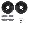 8312-56020 Drilled/Slotted Brake Rotors with 3000-Series Ceramic Brake Pads Kit & Hardware [Black], 1998-2002 Ford/Lincoln/Mercu - image 1