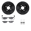 8312-56027 Drilled/Slotted Brake Rotors with 3000-Series Ceramic Brake Pads Kit & Hardware [Black], 1998-1999 Ford/Lincoln/Mercu - image 1