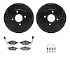 8312-56029 Drilled/Slotted Brake Rotors with 3000-Series Ceramic Brake Pads Kit & Hardware [Black], 1998-2002 Ford/Lincoln/Mercu - image 1