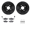 8312-56030 Drilled/Slotted Brake Rotors with 3000-Series Ceramic Brake Pads Kit & Hardware [Black], 1998-2002 Ford/Lincoln/Mercu - image 1