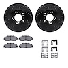 8312-58005 Drilled/Slotted Brake Rotors with 3000-Series Ceramic Brake Pads Kit & Hardware [Black], 1993-1995 Acura/Honda, Posit - image 1