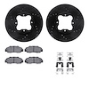 8312-58007 Drilled/Slotted Brake Rotors with 3000-Series Ceramic Brake Pads Kit & Hardware [Black], 1992-1998 Acura/Honda, Posit - image 1