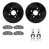 8312-58008 Drilled/Slotted Brake Rotors with 3000-Series Ceramic Brake Pads Kit & Hardware [Black], 1998-1999 Acura/Honda, Posit - image 1