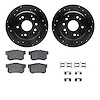 8312-58010 Drilled/Slotted Brake Rotors with 3000-Series Ceramic Brake Pads Kit & Hardware [Black], 1999-2003 Acura/Honda, Posit - image 1