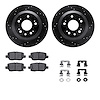 8312-58020 Drilled/Slotted Brake Rotors with 3000-Series Ceramic Brake Pads Kit & Hardware [Black], 2005-2012 Acura/Honda, Posit - image 1