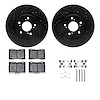 8312-58021 Drilled/Slotted Brake Rotors with 3000-Series Ceramic Brake Pads Kit & Hardware [Black], 2005-2012 Acura/Honda, Posit - image 1
