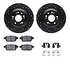 8312-58022 Drilled/Slotted Brake Rotors with 3000-Series Ceramic Brake Pads Kit & Hardware [Black], 2009-2014 Acura/Honda, Posit - image 1