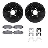 8312-58023 Drilled/Slotted Brake Rotors with 3000-Series Ceramic Brake Pads Kit & Hardware [Black], 1999-2004 Acura/Honda, Posit - image 1