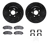 8312-58025 Drilled/Slotted Brake Rotors with 3000-Series Ceramic Brake Pads Kit & Hardware [Black], 2015-2020 Acura/Honda, Posit - image 1