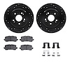 8312-58029 Drilled/Slotted Brake Rotors with 3000-Series Ceramic Brake Pads Kit & Hardware [Black], 2015-2020 Acura/Honda, Posit - image 1