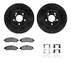8312-58031 Drilled/Slotted Brake Rotors with 3000-Series Ceramic Brake Pads Kit & Hardware [Black], 2017-2020 Acura/Honda, Posit - image 1