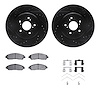 8312-58032 Drilled/Slotted Brake Rotors with 3000-Series Ceramic Brake Pads Kit & Hardware [Black], 2014-2016 Acura/Honda, Posit - image 1