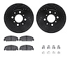 8312-59010 Drilled/Slotted Brake Rotors with 3000-Series Ceramic Brake Pads Kit & Hardware [Black], 1984-1985 Acura/Honda, Posit - image 1