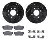 8312-59014 Drilled/Slotted Brake Rotors with 3000-Series Ceramic Brake Pads Kit & Hardware [Black], 1983-1983 Acura/Honda, Posit - image 1
