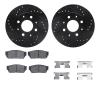 8312-59016 Drilled/Slotted Brake Rotors with 3000-Series Ceramic Brake Pads Kit & Hardware [Black], 1984-1987 Acura/Honda, Posit - image 1