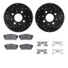 8312-59017 Drilled/Slotted Brake Rotors with 3000-Series Ceramic Brake Pads Kit & Hardware [Black], 1982-1983 Acura/Honda, Posit - image 1